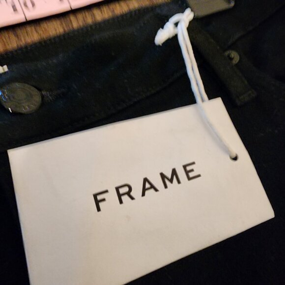 Frame Le Slim Palazzo High Rise Jeans NWT Black Size 32 - Picture 6 of 13